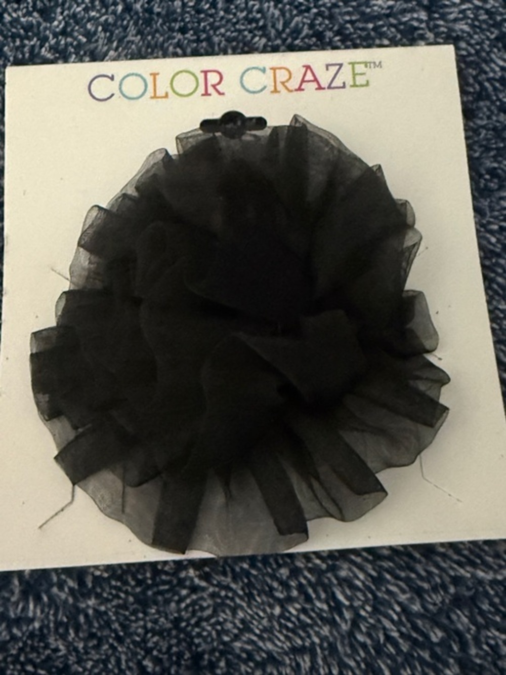 Color Craze Black Organza Flower Hair Clip NWT